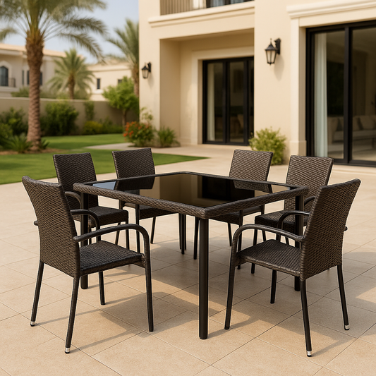 Hayate Vero Weave 6-Seater Outdoor Dining Set