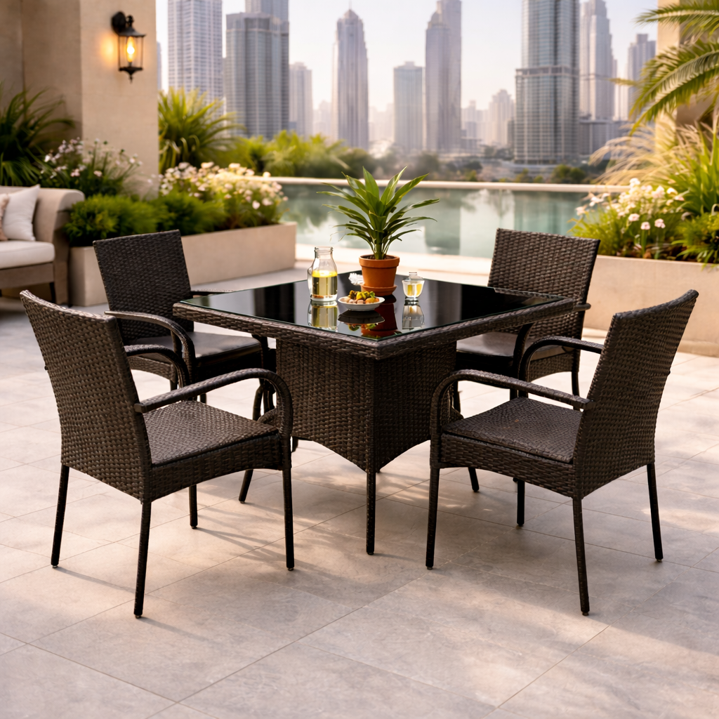 Hayate Capri Square Outdoor Dining Set (4-Seater)