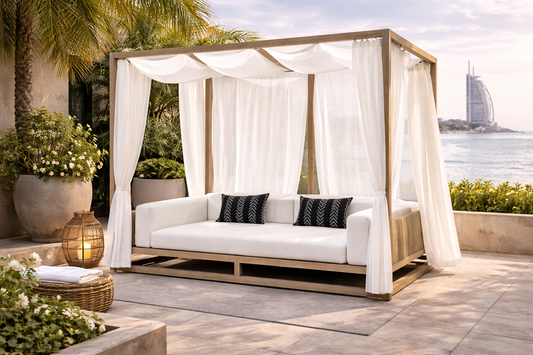 Hayate Serene Teak Outdoor Daybed Canopy