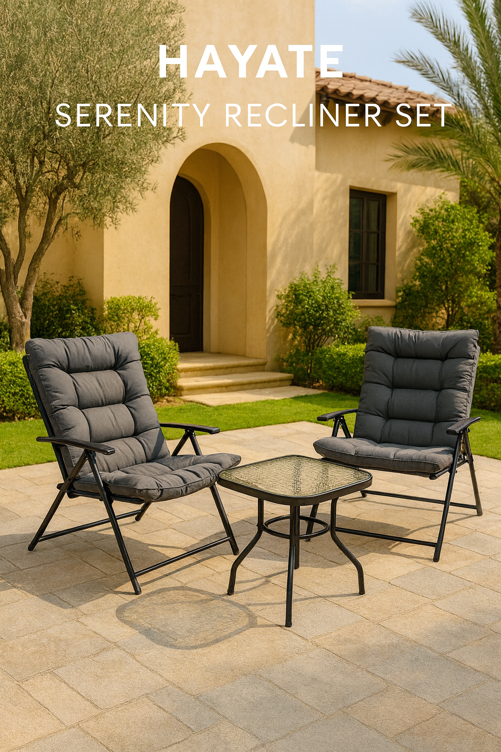Hayate Serenity Recliner Set with Table (3-Piece)