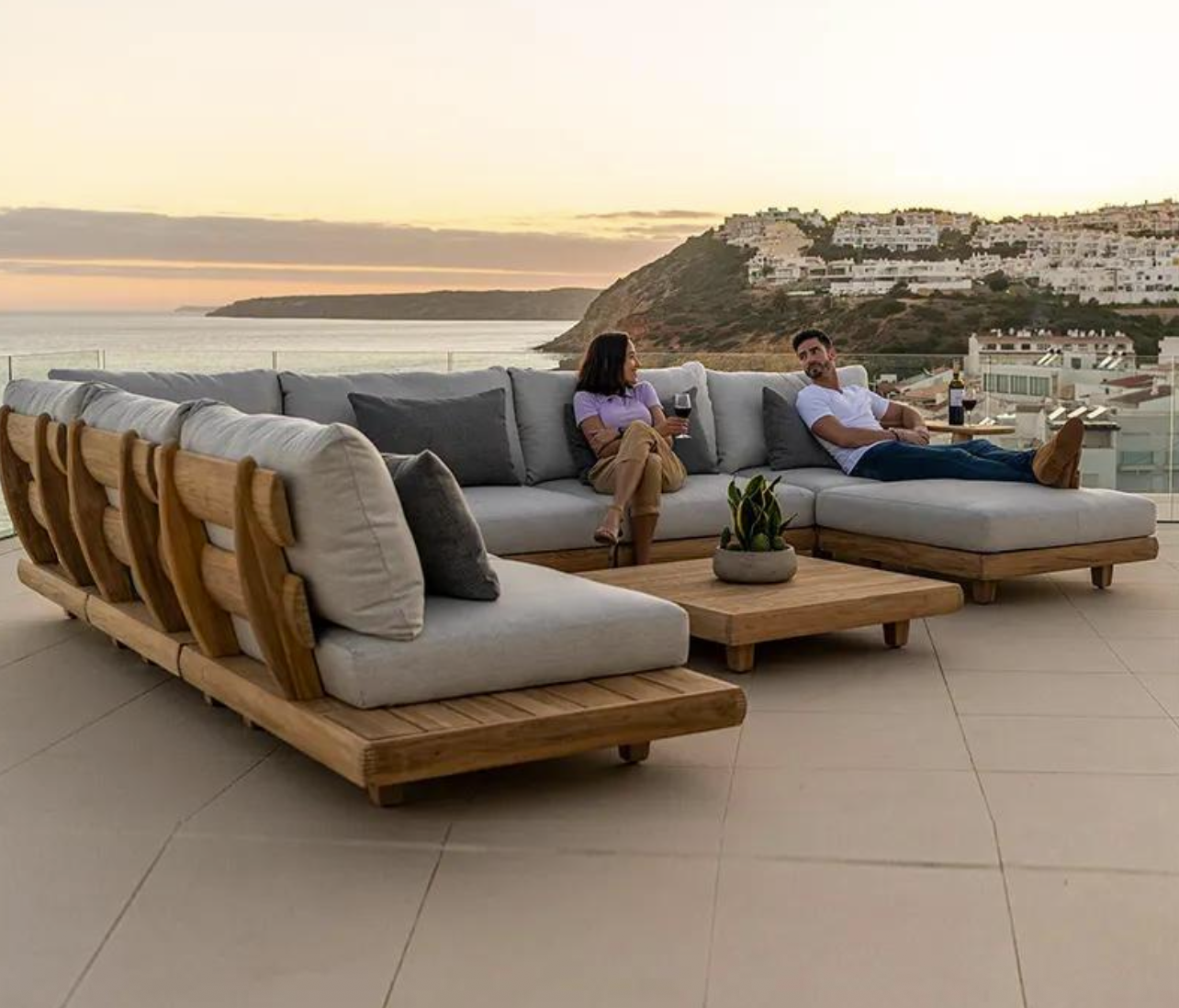 Hayate Cala Teak Modular Outdoor Lounge Set