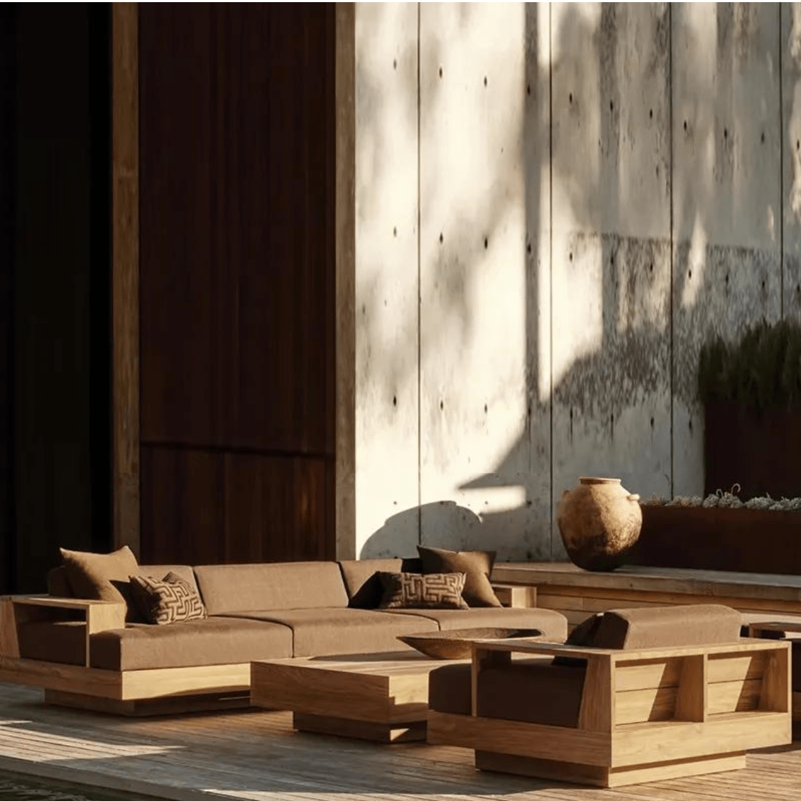 Hayate Atlas Teak Modular Outdoor Lounge Set | Luxury Outdoor Furniture | HAYATE