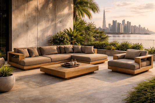 Hayate Atlas Teak Modular Outdoor Lounge Set | Luxury Outdoor Furniture | HAYATE