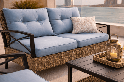 Hayate Azure Patio Lounge Set with Table (4 - Seater) | Luxury Outdoor Furniture | HAYATE