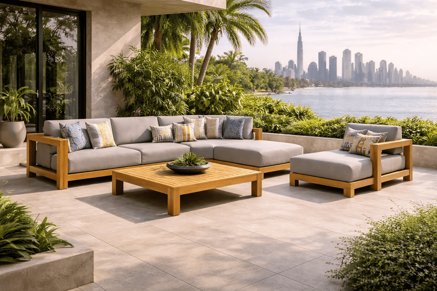 Hayate Coastline Modular Teak Outdoor Sofa | Luxury Outdoor Furniture | HAYATE