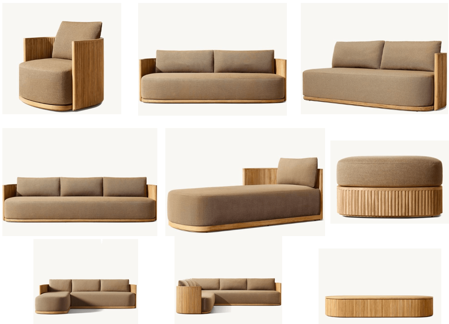 Hayate Dune Sculpted Teak Modular Lounge | Luxury Outdoor Furniture | HAYATE