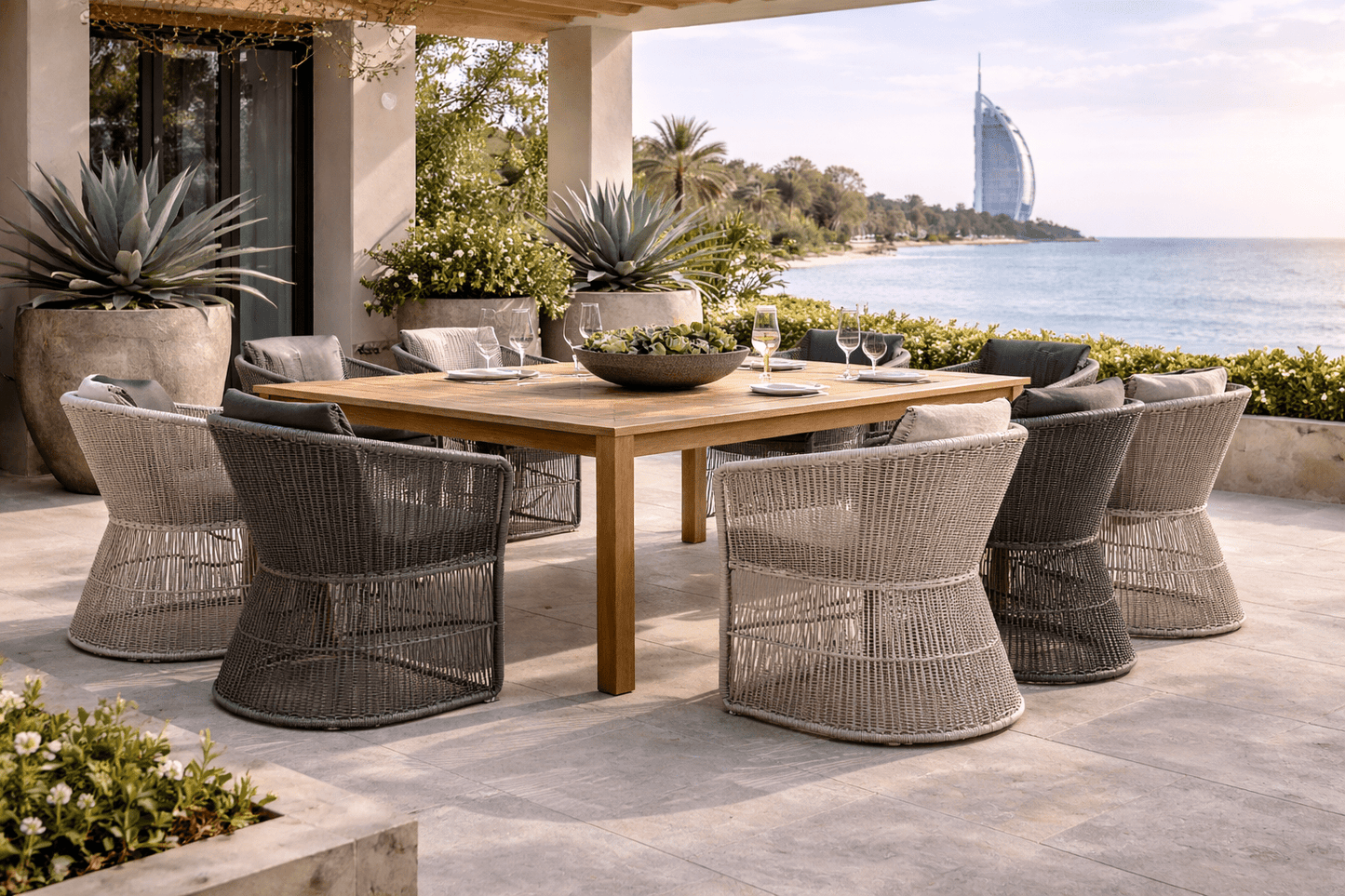 Hayate Marina Teak Outdoor Dining | Luxury Outdoor Furniture | HAYATE