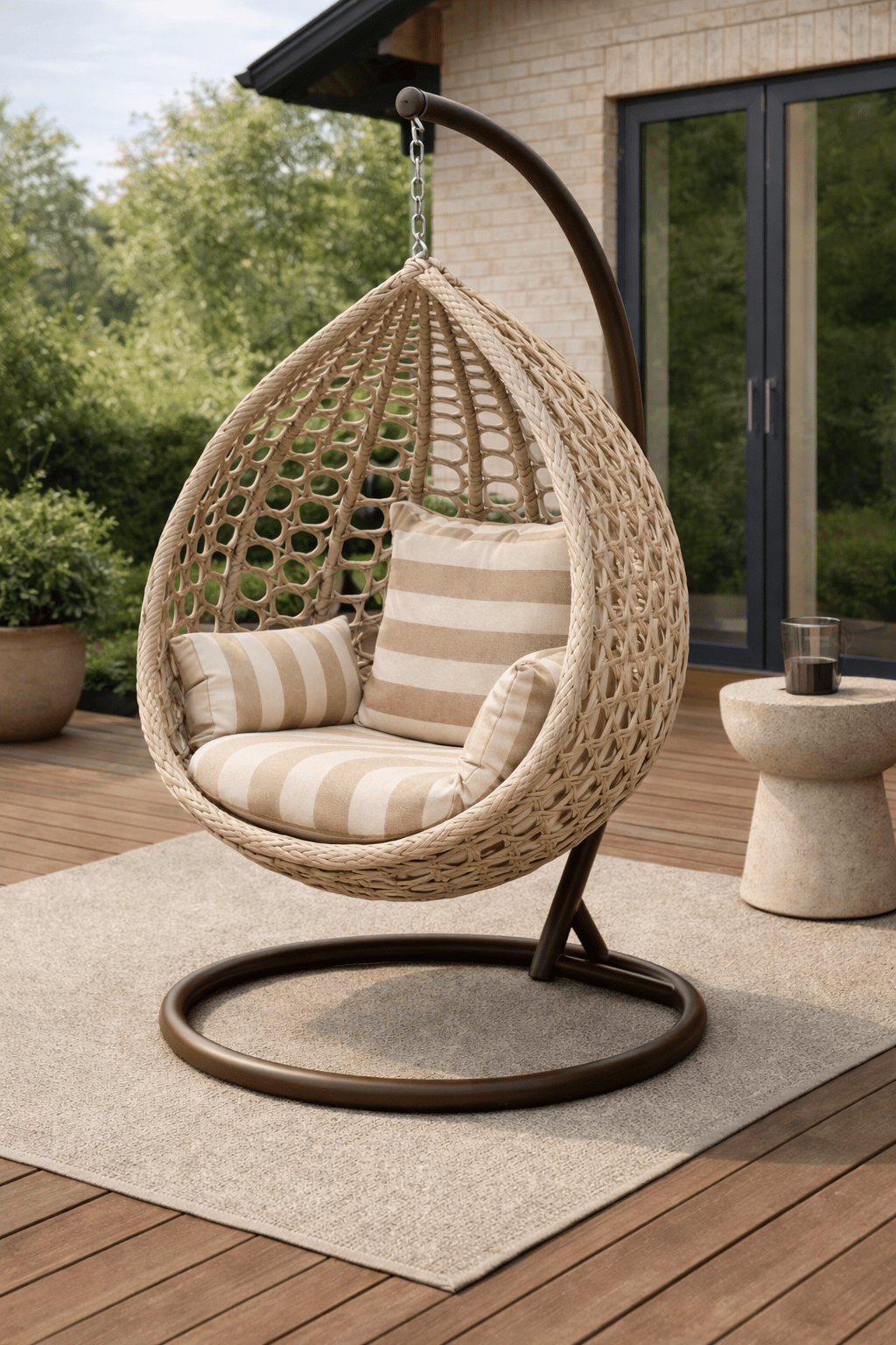 Hayate Palm Dune Luxury Hanging Egg Chair | Luxury Outdoor Furniture | HAYATE