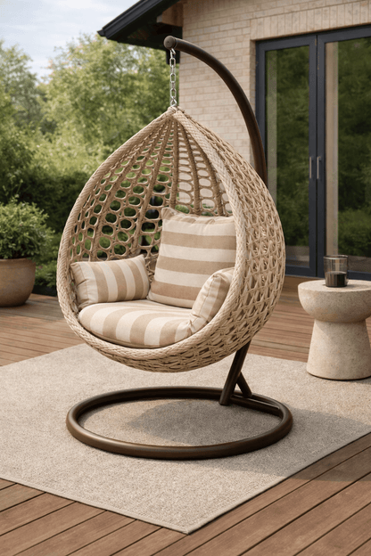 Hayate Palm Dune Luxury Hanging Egg Chair | Luxury Outdoor Furniture | HAYATE