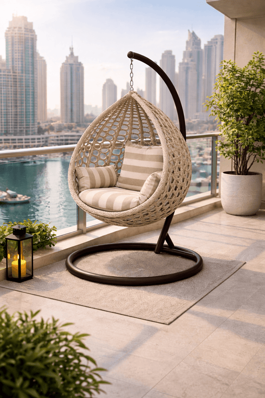 Hayate Palm Dune Luxury Hanging Egg Chair | Luxury Outdoor Furniture | HAYATE