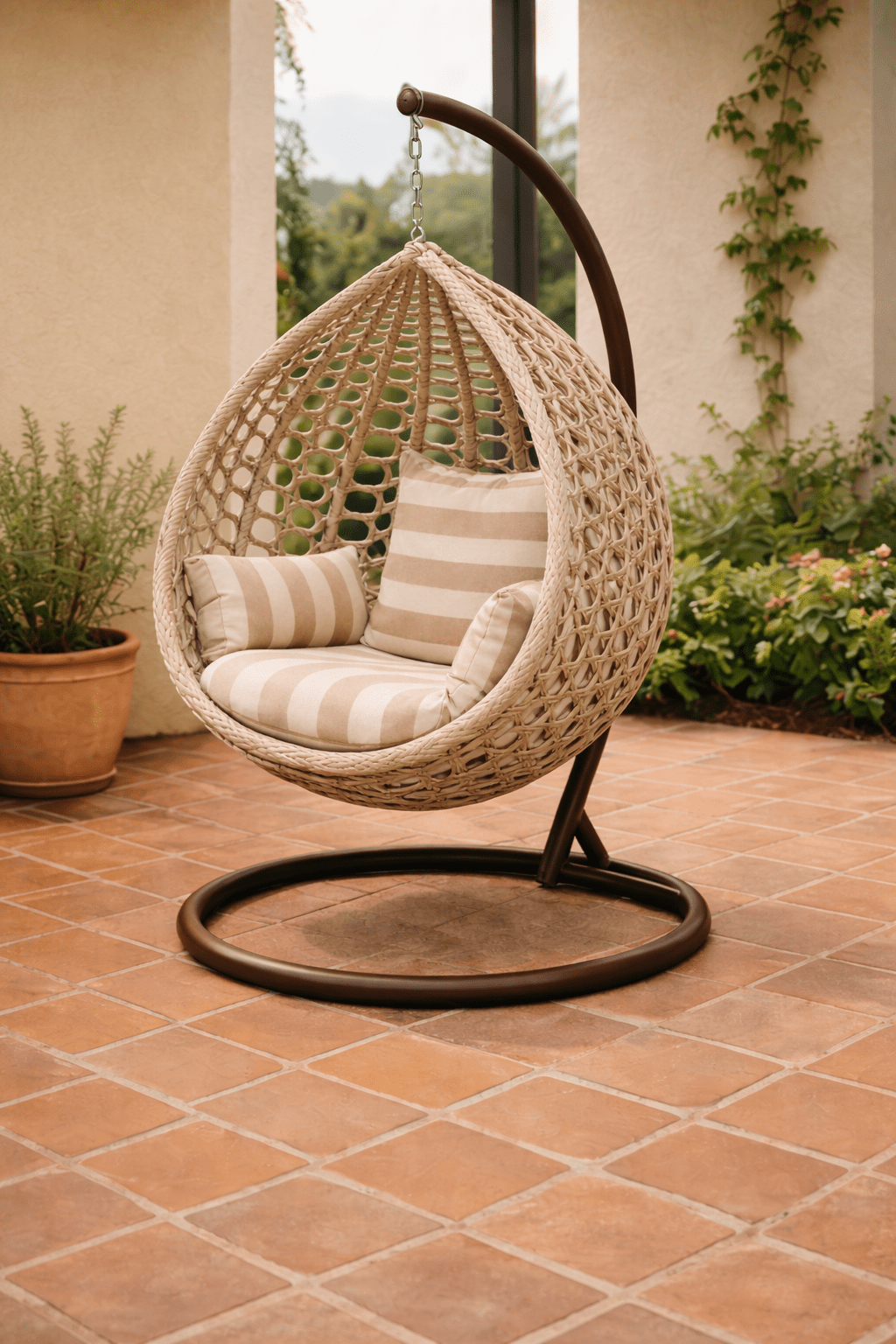 Hayate Palm Dune Luxury Hanging Egg Chair | Luxury Outdoor Furniture | HAYATE