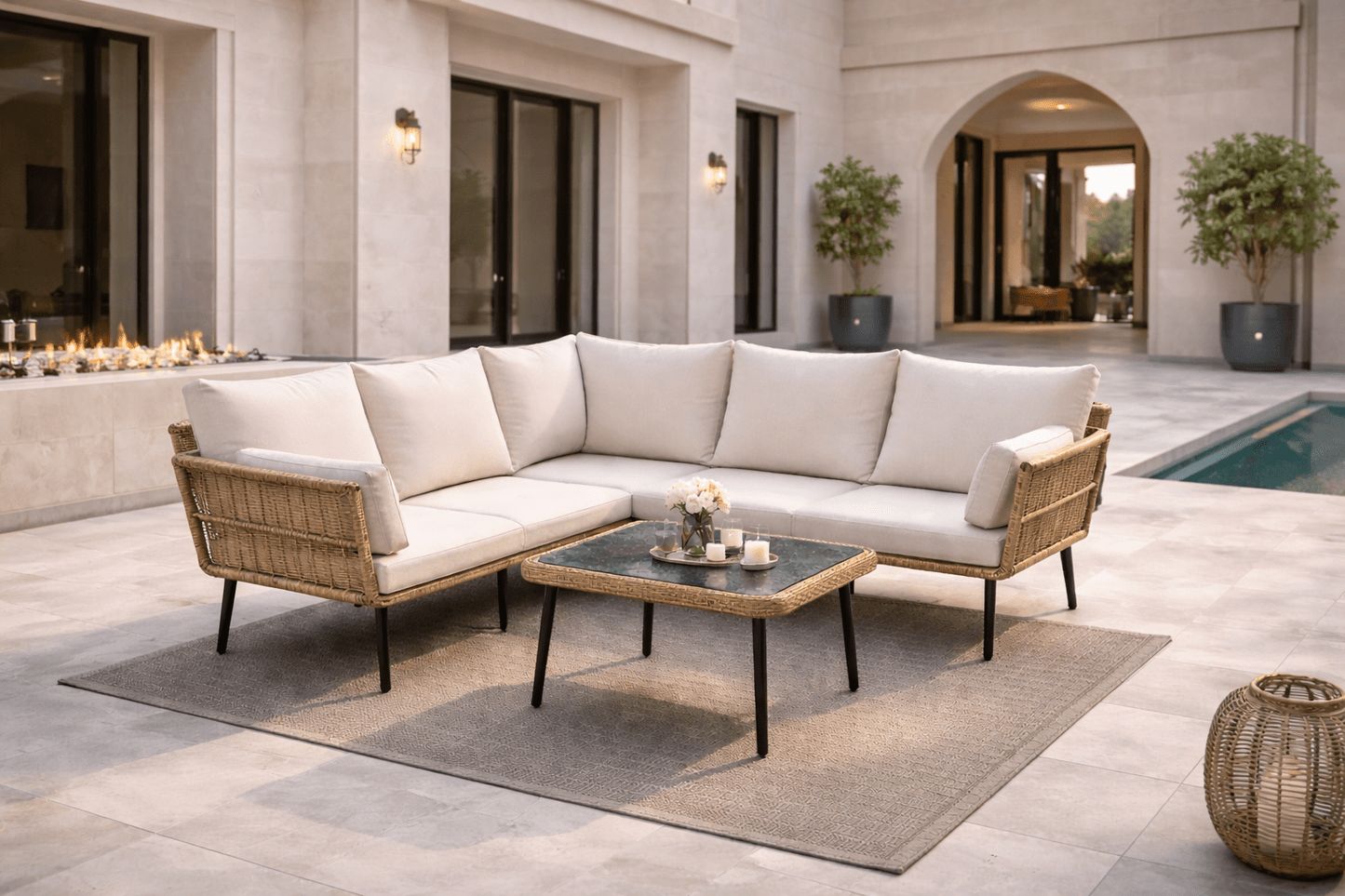 Hayate Riviera L - Shape Outdoor Lounge Set | Luxury Outdoor Furniture | HAYATE