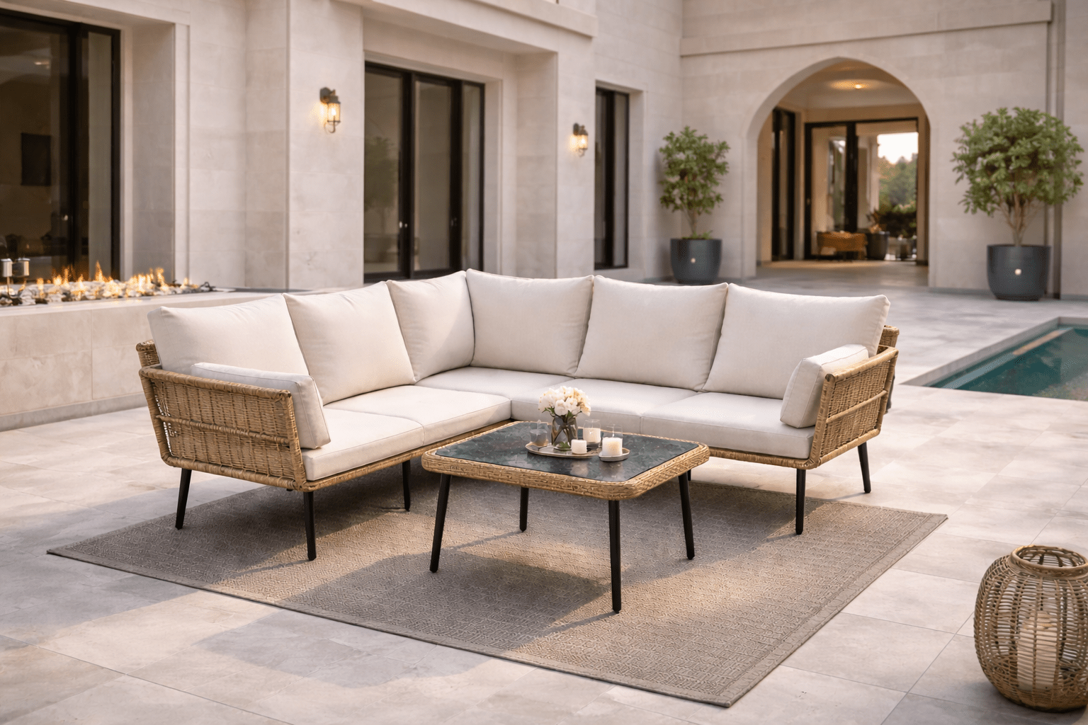 Hayate Riviera L - Shape Outdoor Lounge Set | Luxury Outdoor Furniture | HAYATE