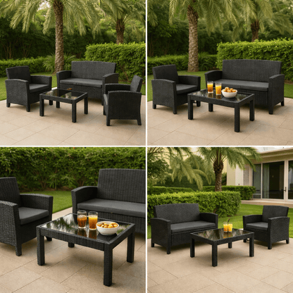 Hayate Serene Weave Lounge Set with Table (4 - Seater) | Luxury Outdoor Furniture | HAYATE