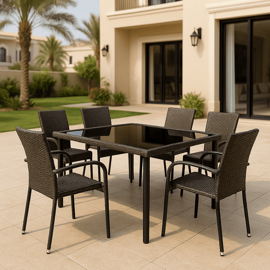 Hayate Vero Weave 6 - Seater Outdoor Dining Set | Luxury Outdoor Furniture | HAYATE