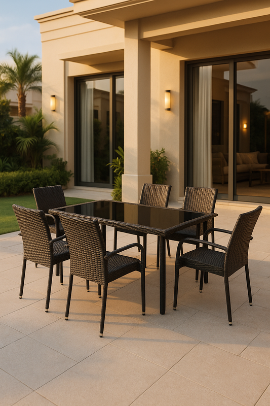 Hayate Vero Weave 6-Seater Outdoor Dining Set