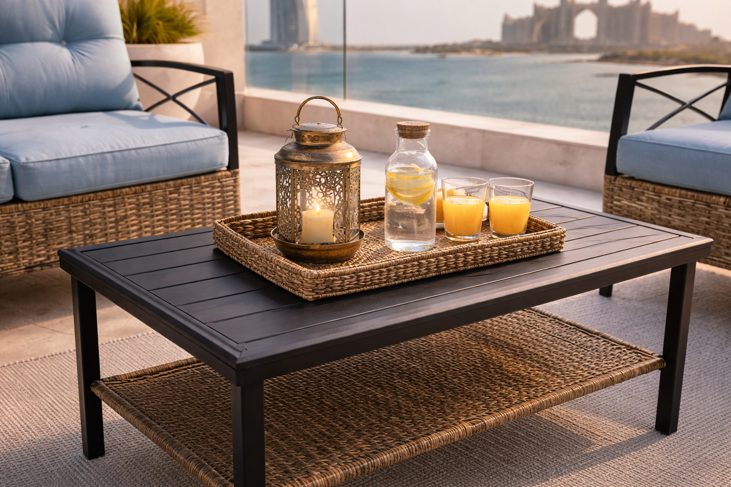 Hayate Azure Patio Lounge Set with Table (4-Seater)